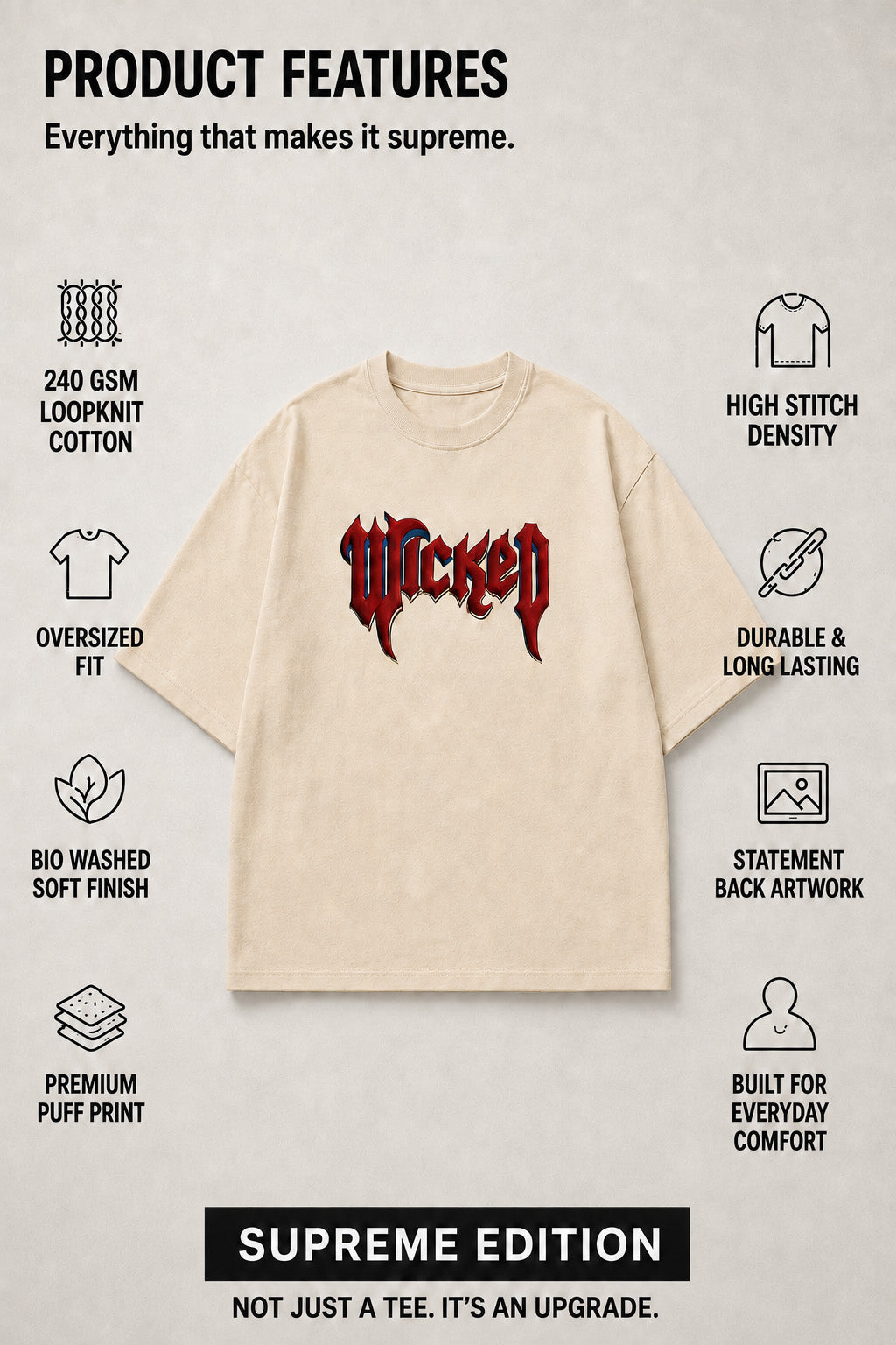 Wicked Swanwhite 3D Puff Print Exclusive T-shirt Supreme Edition