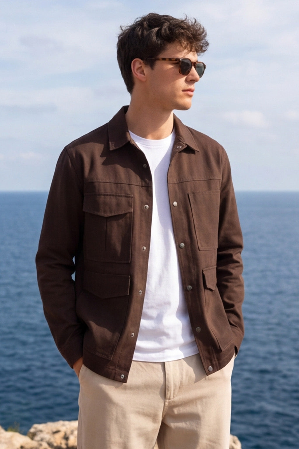 Veirdo Exclusive Brown Premium Button Detail Exclusive Shacket