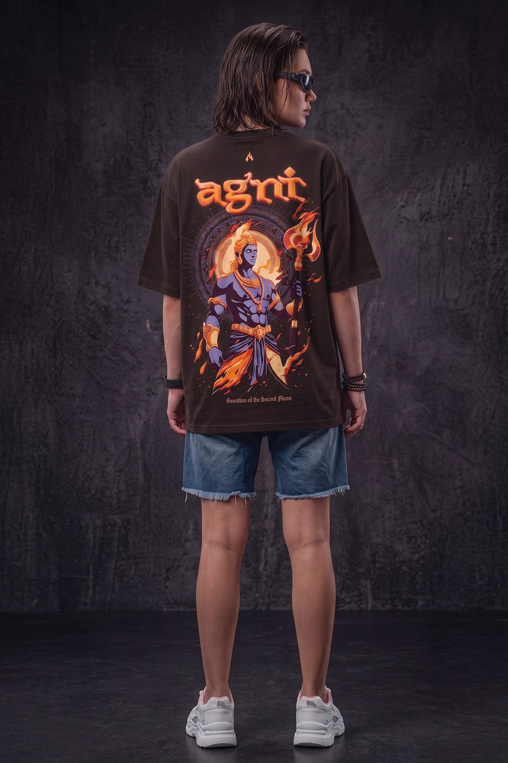 अग्नि Brown Puff Printed Exclusive T-shirt Epic Collection For Women