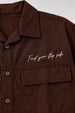 Brown Utility Twill Cropped Short-Sleeve Exclusive Shirt