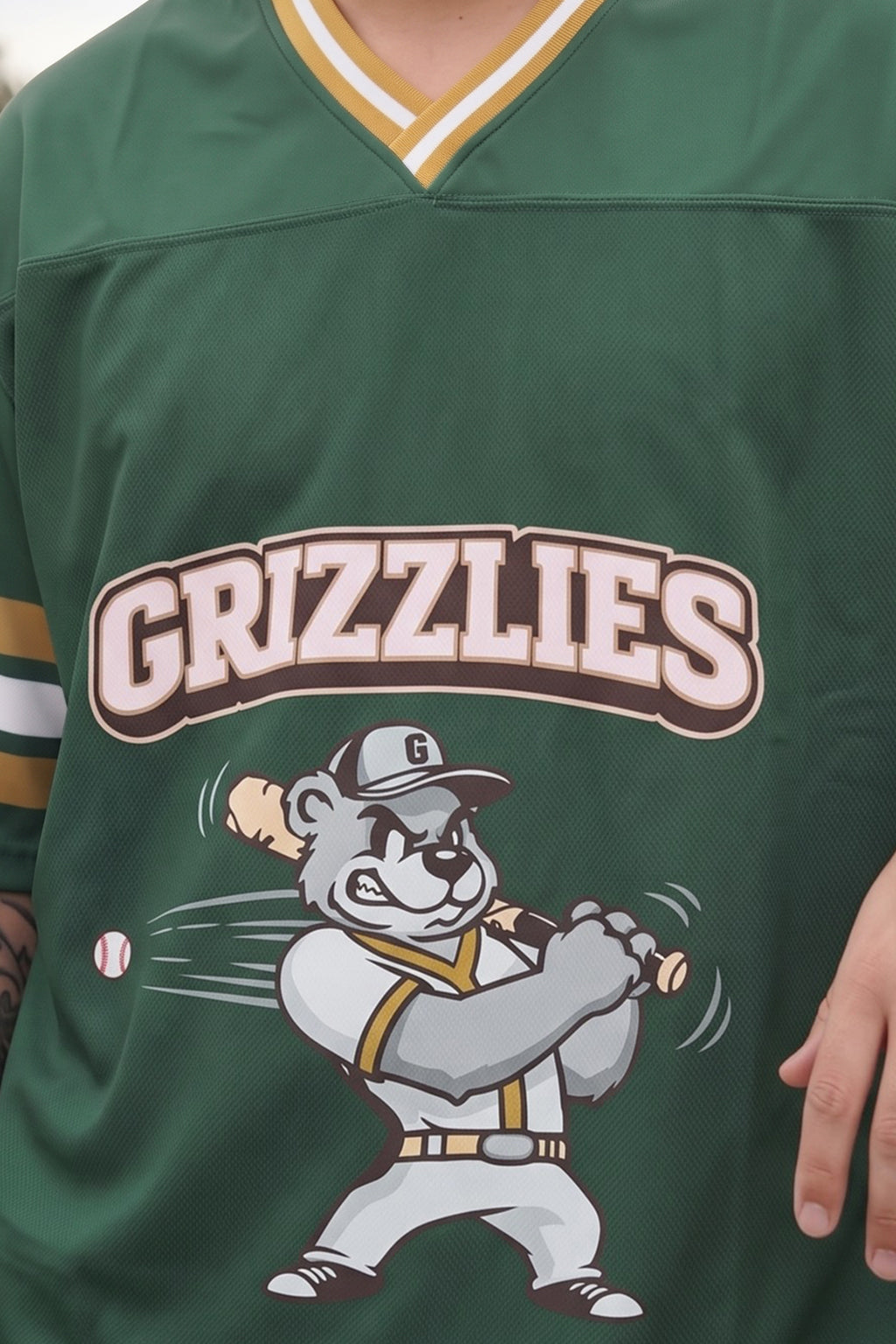 Grizzlies Green Varsity Collar Oversized T-Shirt