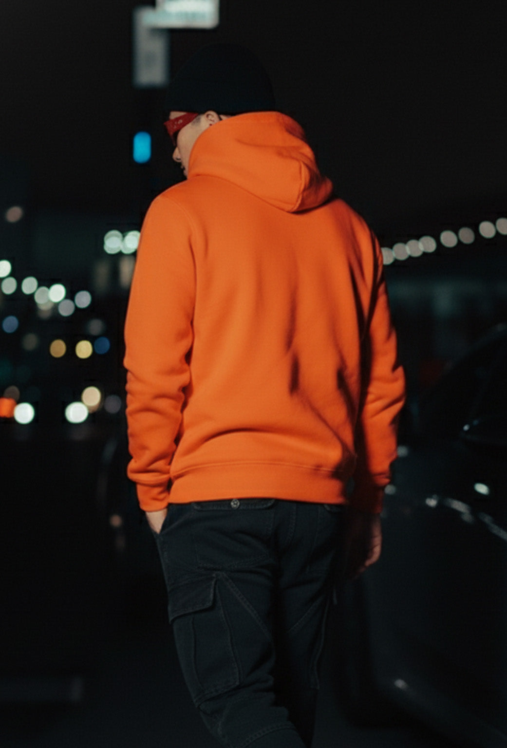 Orange Plain Oversized Fit Hoodie
