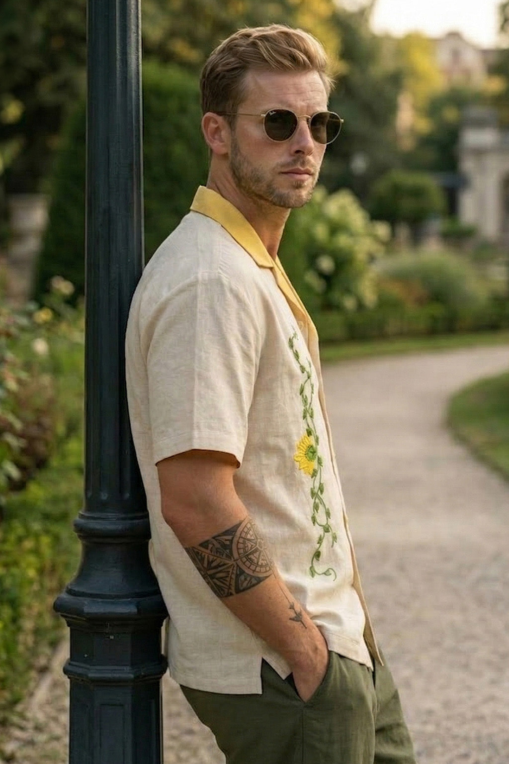 Sun Flower Swanwhite Oversized Embroidered Exclusive Shirt