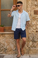 Feather Feel Sku Blue Oversized Plain Double Layer Exclusive Cotton Shirt