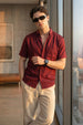 Maroon Plain Regular Fit Half Sleeve Single Pocket Exclusive Shirt