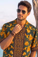 Golden Tropics Resort Green All Over Print Oversized Exclusive Shirt