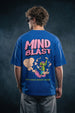 Mind Blast Royal Blue Oversized Printed T-shirt