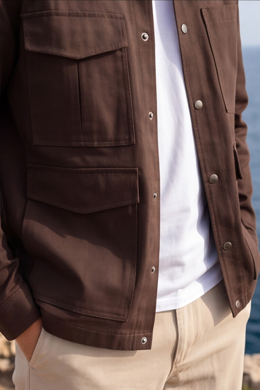 Veirdo Exclusive Brown Premium Button Detail Exclusive Shacket