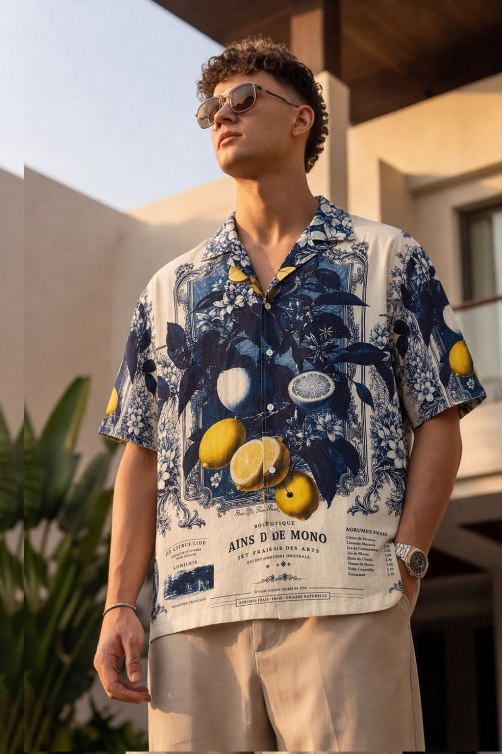Midnight Garden White All Over Print Oversized Exclusive Shirt