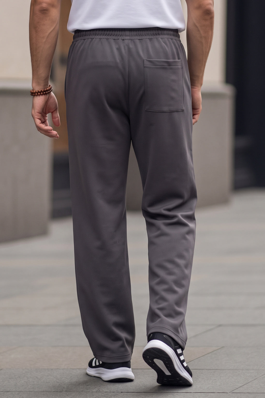 Grey Minimalist Loopknit Loose Fit Streetwear Jogger