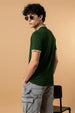 Olive Plain Regular Slim Fit Polo T-shirt