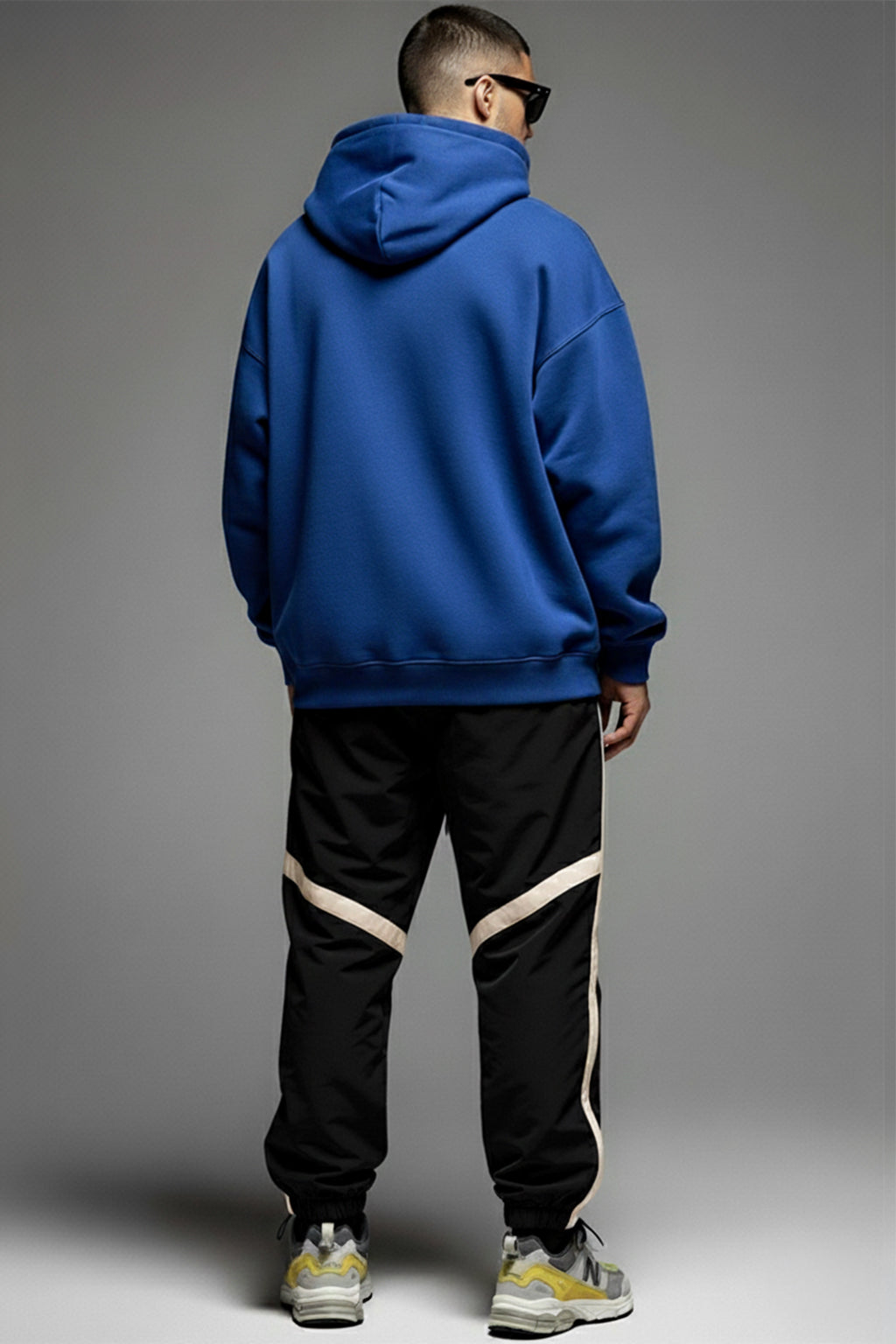 Dark Grey Contrast Stripe Relaxed Fit Nylon Exclusive Jogger