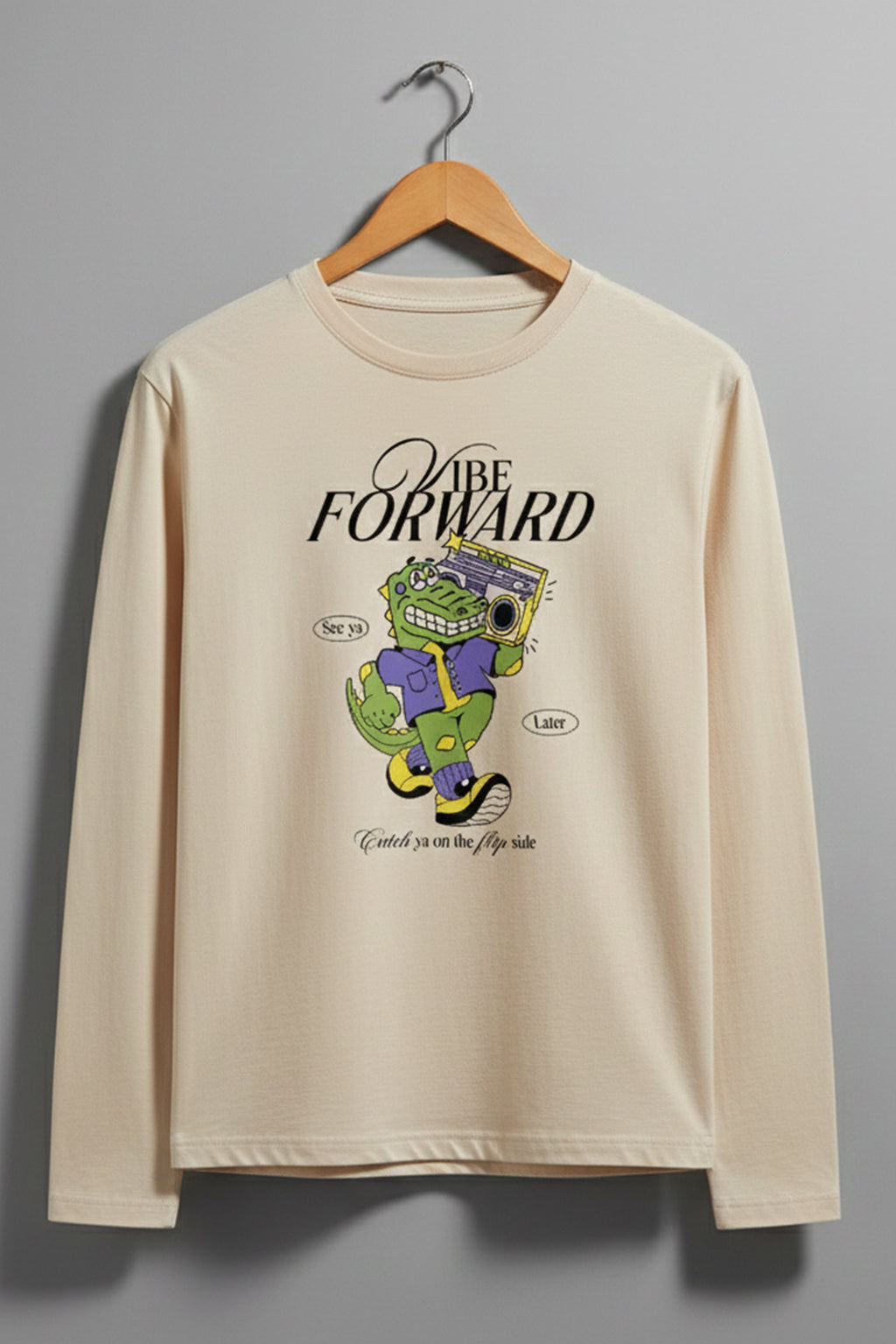 Be Forward Swanwhite Full Sleeves Regular Fit Printed T-shirt