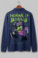 Normal Is Boring Navy Oversized Full Sleeve Exclusive Polo T-shirt