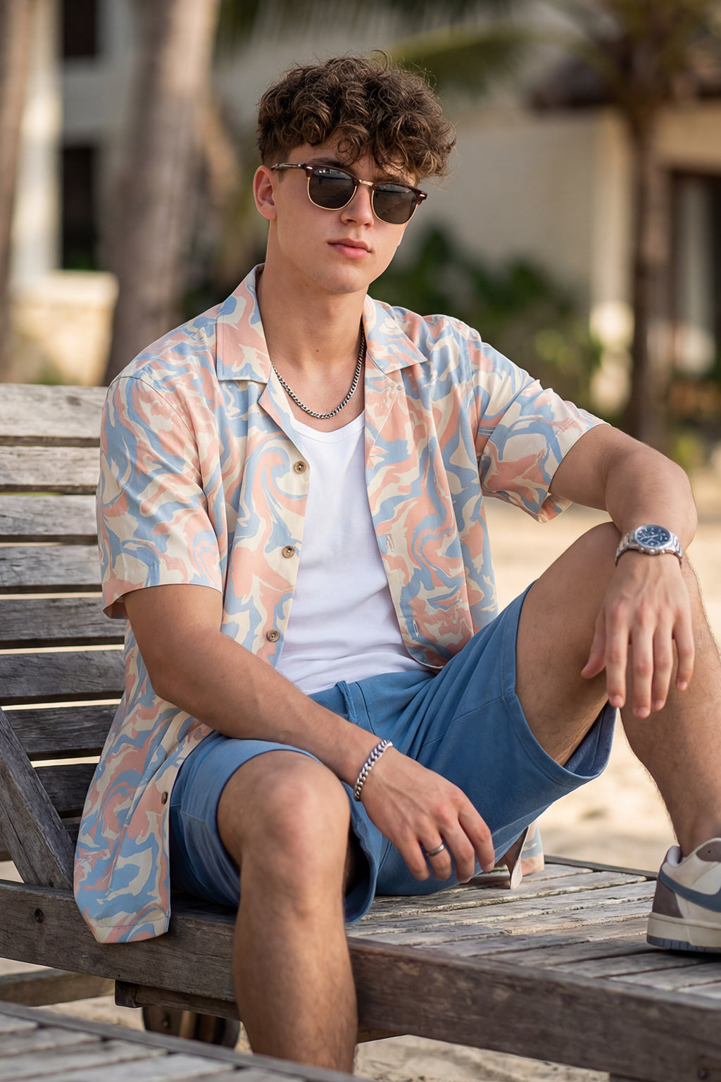 Desert Swirl Beige All Over Print Oversized Exclusive Shirt