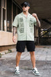 Botanical Fogg Green Oversized Embroidered Exclusive Shirt
