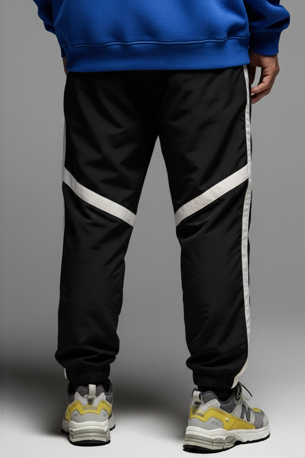 Dark Grey Contrast Stripe Relaxed Fit Nylon Exclusive Jogger