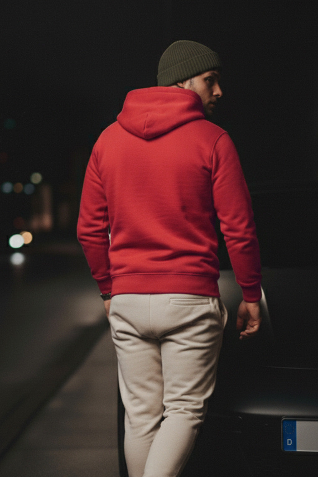 Red Plain Regular Fit Hoodie
