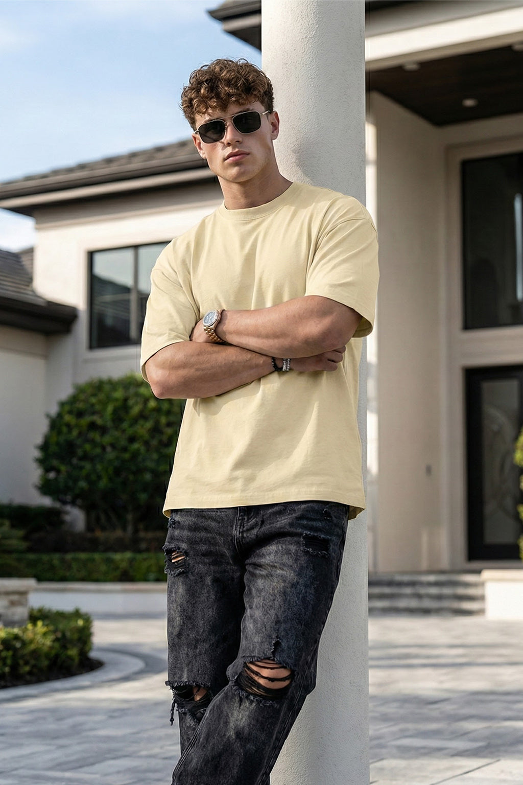 Swan White Plain Oversized T-shirt