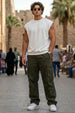 Olive 5 Pocket Woven Straight Fit Exclusive Cargo Pant With Adjustable Ankle