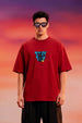 Stay Sick Red Oversized Puff Printed Exclusive T-shirt
