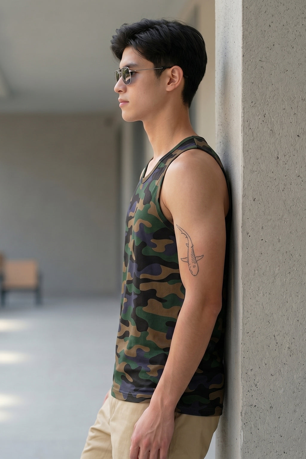 Camouflage Essential Printed Cotton Men's Vest