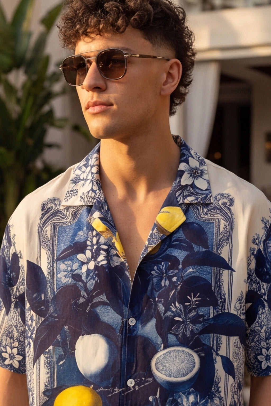Midnight Garden White All Over Print Oversized Exclusive Shirt