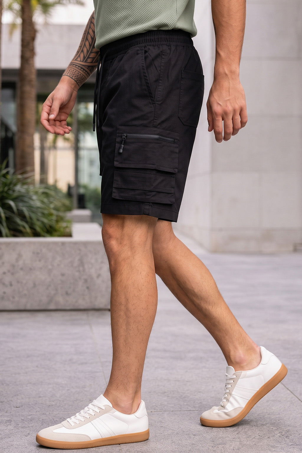Black Relaxed-Fit Exclusive Utility Shorts