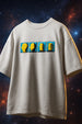 Perceive White Oversized Puff Printed Exclusive T-shirt