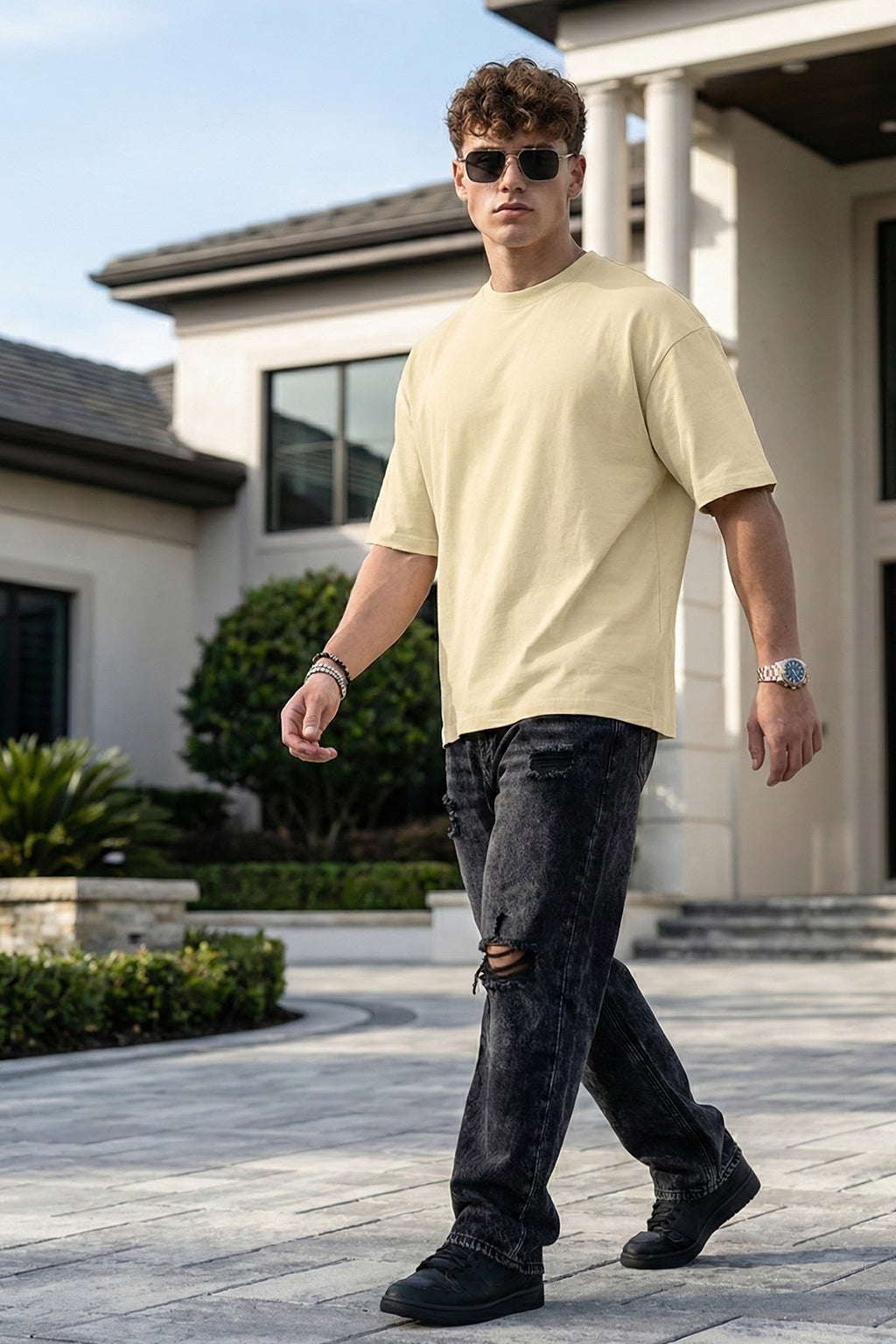 Swan White Plain Oversized T-shirt