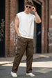 Brown Pure Cotton Baggy Fit 6 Pocket Cargo