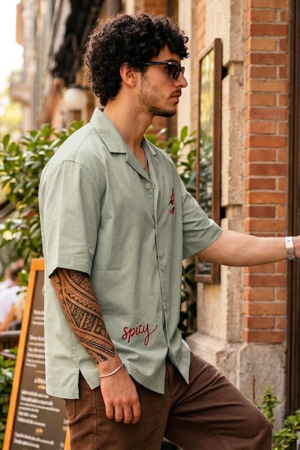 Extra Spicy Fogg Green Oversized Printed Exclusive Shirt