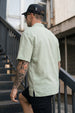 Botanical Fogg Green Oversized Embroidered Exclusive Shirt