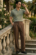 Brown Tailored High-Waist Formal Wide-Leg Korean Pant