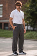 Grey Minimalist Loopknit Loose Fit Streetwear Jogger