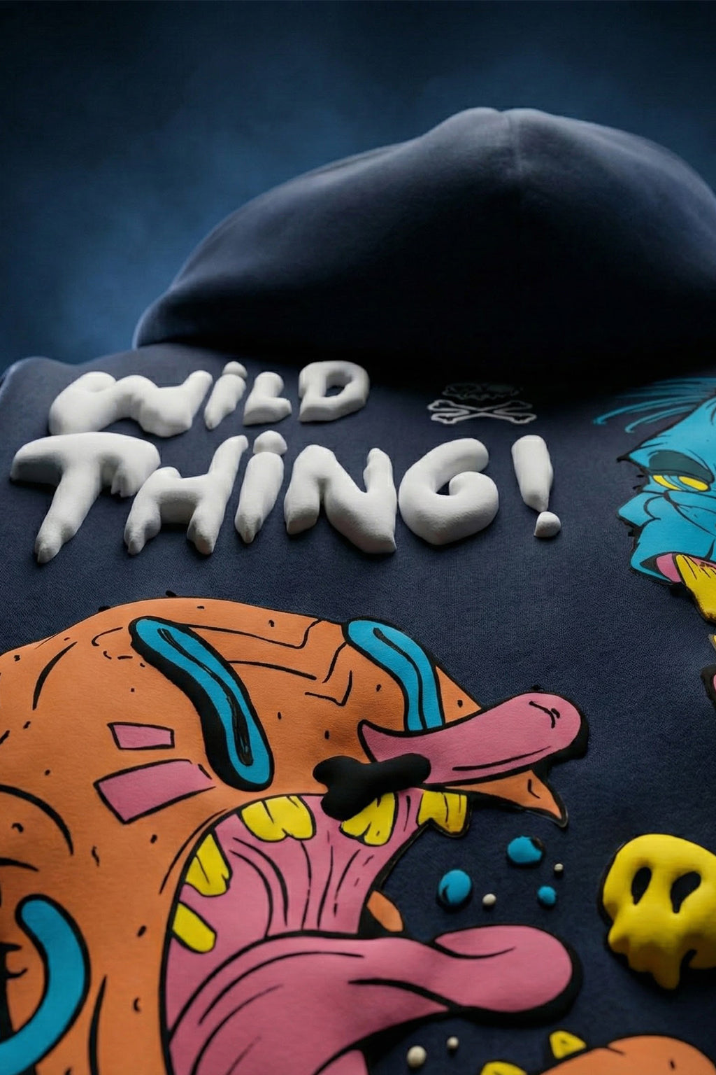 Wild Thing Grey Oversized Puff Printed Exclusive Hoodie