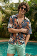 Lagoon Leaf Navy All Over Print Oversized Exclusive Shirt