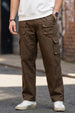 Brown Pure Cotton Baggy Fit 6 Pocket Cargo