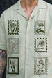 Botanical Fogg Green Oversized Embroidered Exclusive Shirt