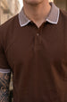 Chocolate Stripped Collar Regular Fit Exclusive Pique Lycra Polo T-Shirt
