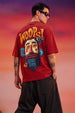 Stay Sick Red Oversized Puff Printed Exclusive T-shirt