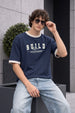Build Navy Oversized Printed T-shirt