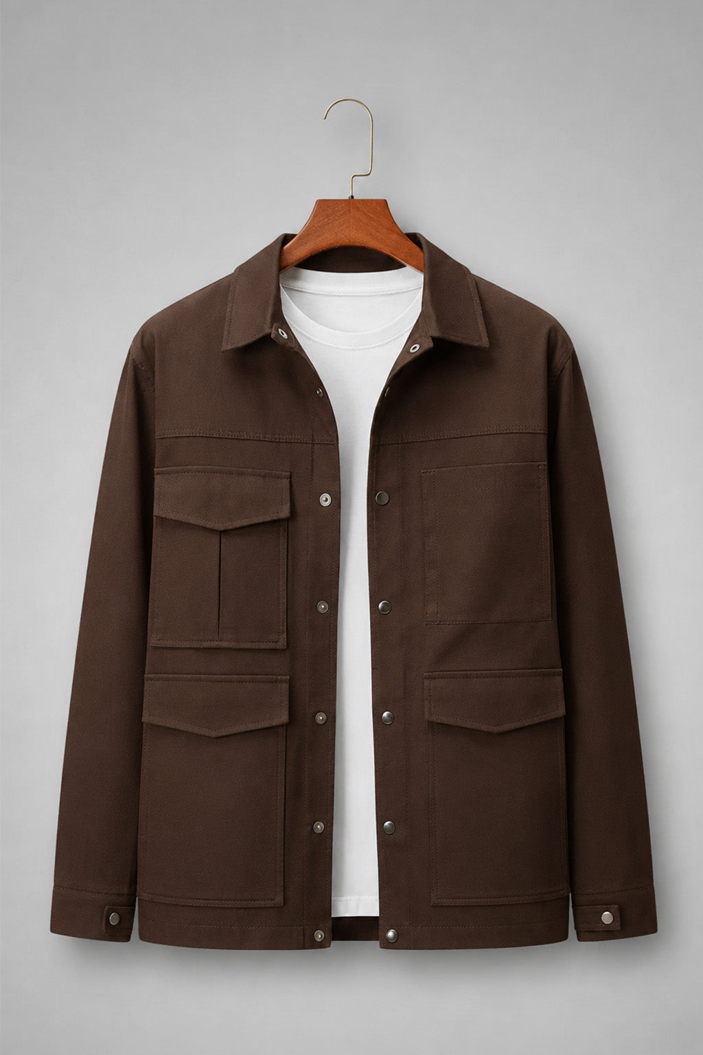 Veirdo Exclusive Brown Premium Button Detail Exclusive Shacket
