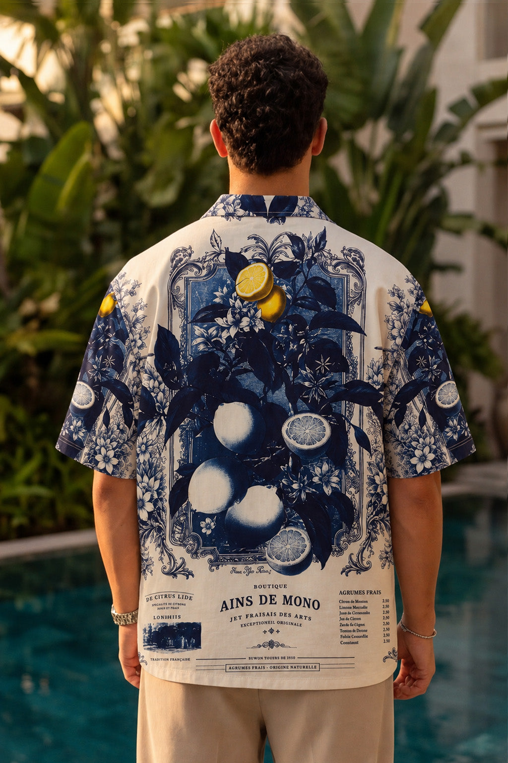Midnight Garden White All Over Print Oversized Exclusive Shirt