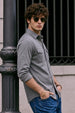 Dark Grey Plain Relaxed Fit Full Sleeve Dual Pocket Utility Exclusive Shirt