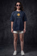 कर्म Navy Acid Washed Printed Exclusive T-shirt Epic Collection For Women