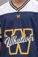 Whatever Navy Varsity Collar Oversized T-Shirt