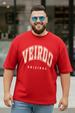 Veirdo Original Red Graphic Printed Plus Size T-shirt