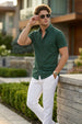 Green Plain Regular Fit Half Sleeve Single Pocket Exclusive Shirt