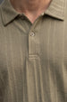 Olive Cross Lining Jacquard Regular Fit Button Polo